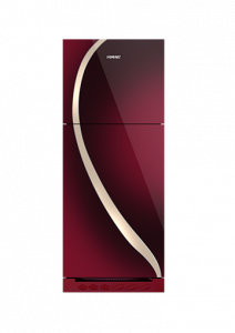 Homage New Crystal Series Glass Door Freezer-on-top Refrigerator 9 Cu Ft (HR-47222-GD)-Maroon - Musab Mall-1 (3 Months 0% Percent Profit Product Available On 48 Months Installment)